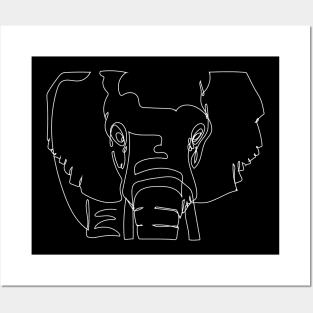 The elephant One line Posters and Art